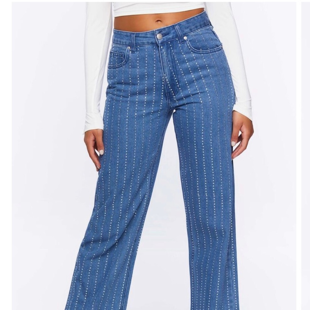 90s Fit Style Bejeweled Jeans
